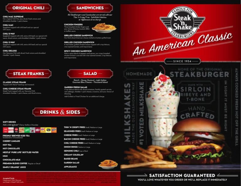 Steak And Shake Menu